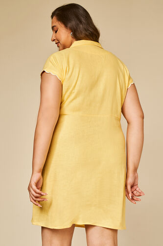 Yellow Solid Straight Dress, Yellow, image 10